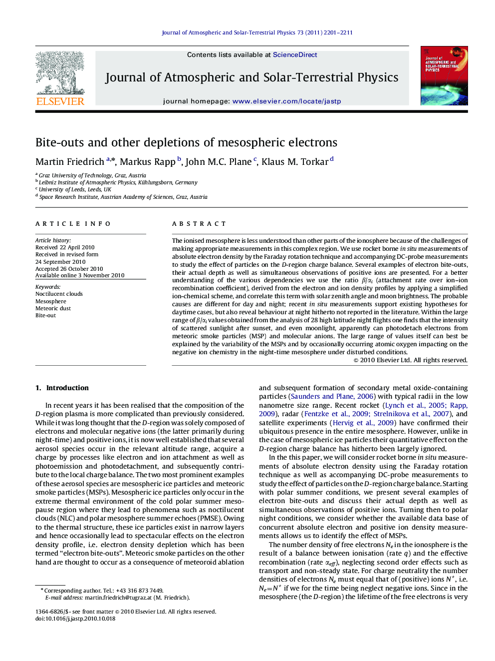 Bite-outs and other depletions of mesospheric electrons