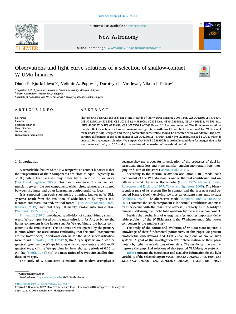 Observations and light curve solutions of a selection of shallow-contact WÂ UMa binaries