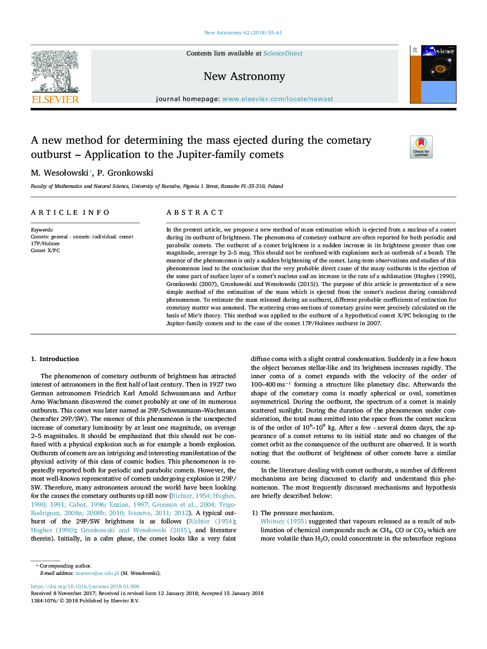 A new method for determining the mass ejected during the cometary outburst - Application to the Jupiter-family comets