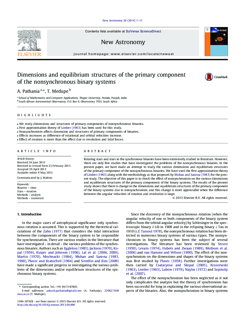 Dimensions and equilibrium structures of the primary component of the nonsynchronous binary systems