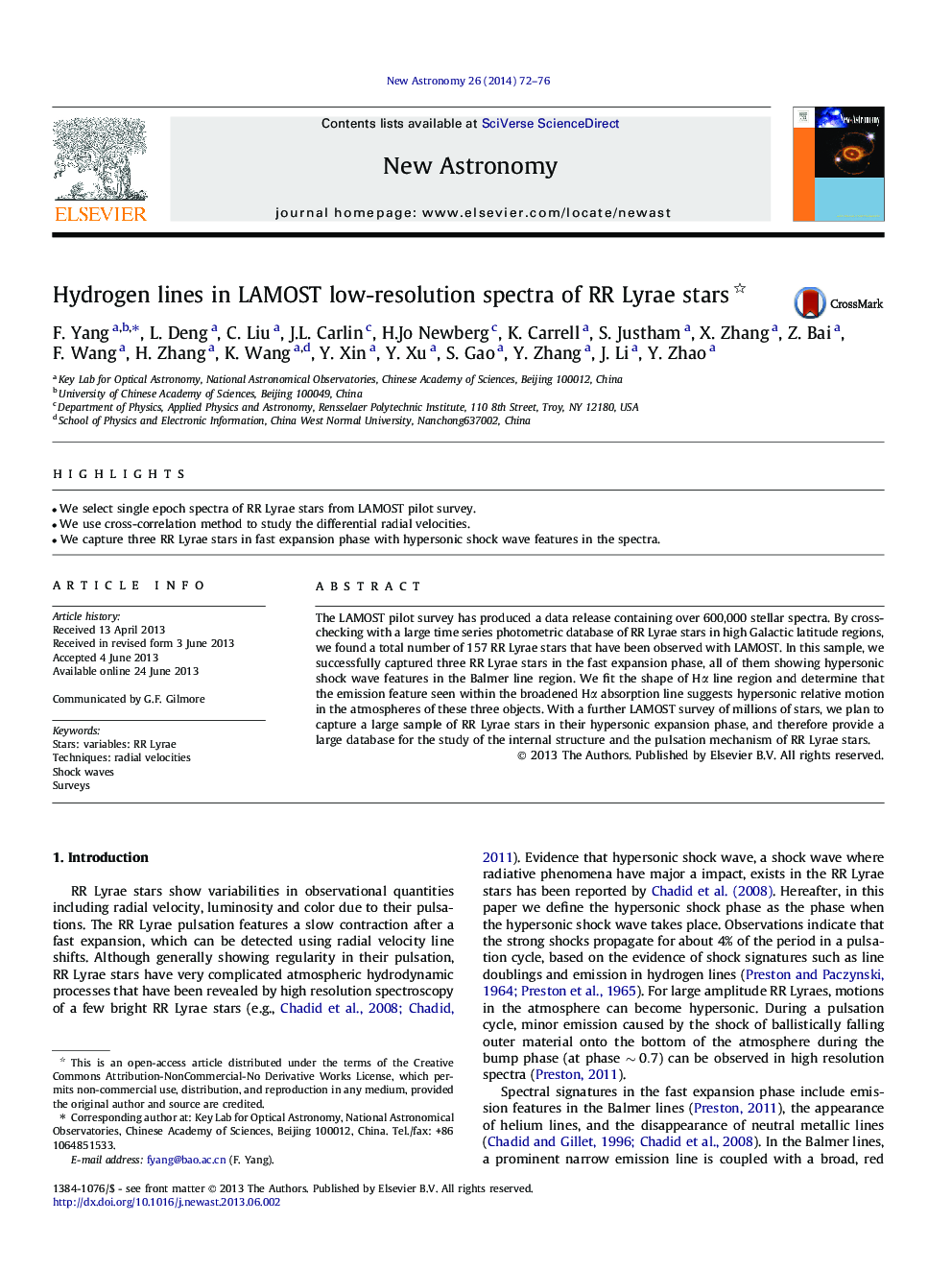 Hydrogen lines in LAMOST low-resolution spectra of RR Lyrae stars