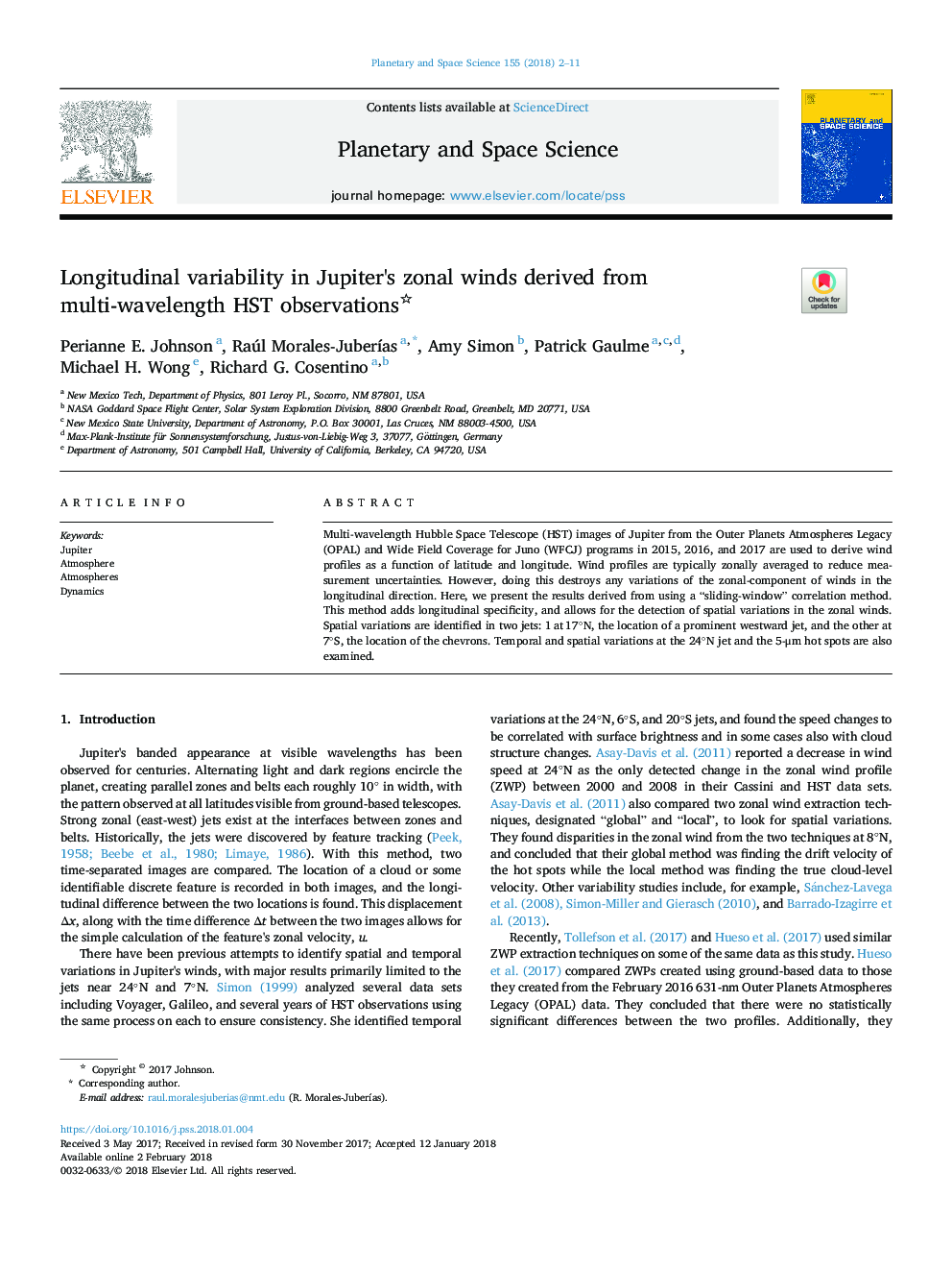 Longitudinal variability in Jupiter's zonal winds derived from multi-wavelength HST observations