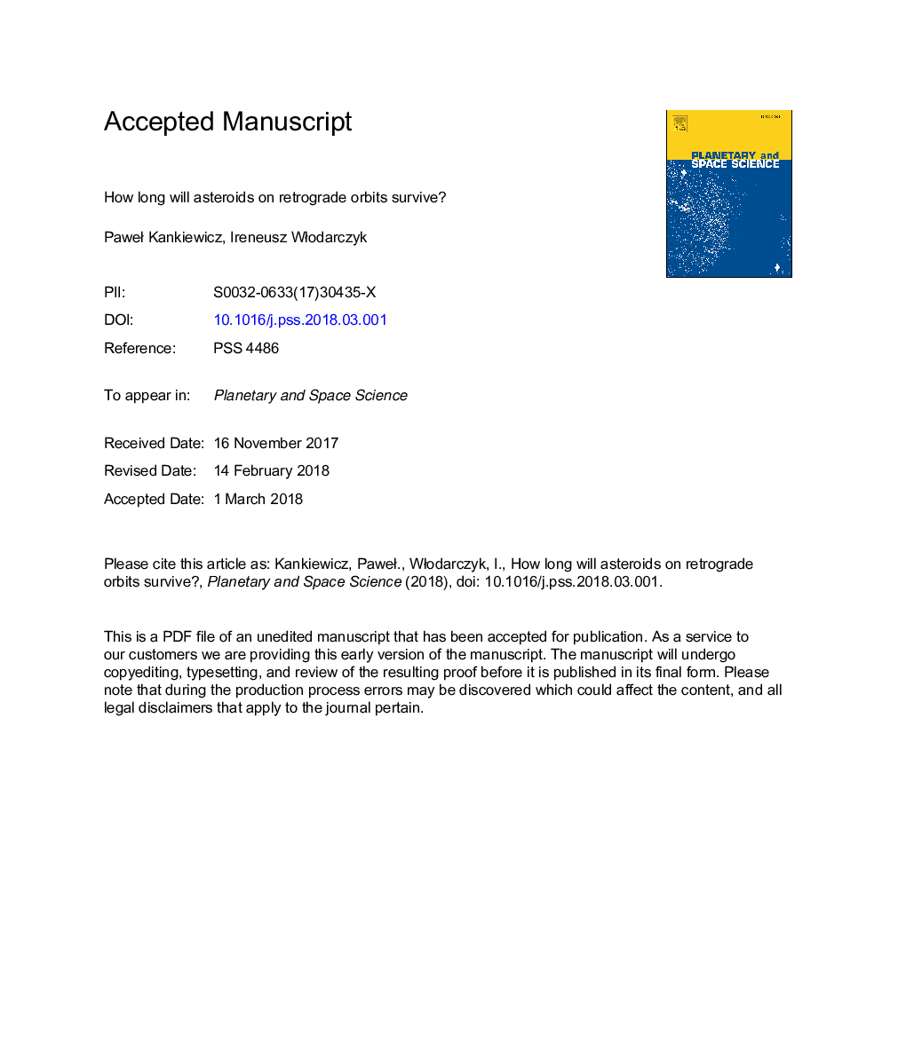 How long will asteroids on retrograde orbits survive?