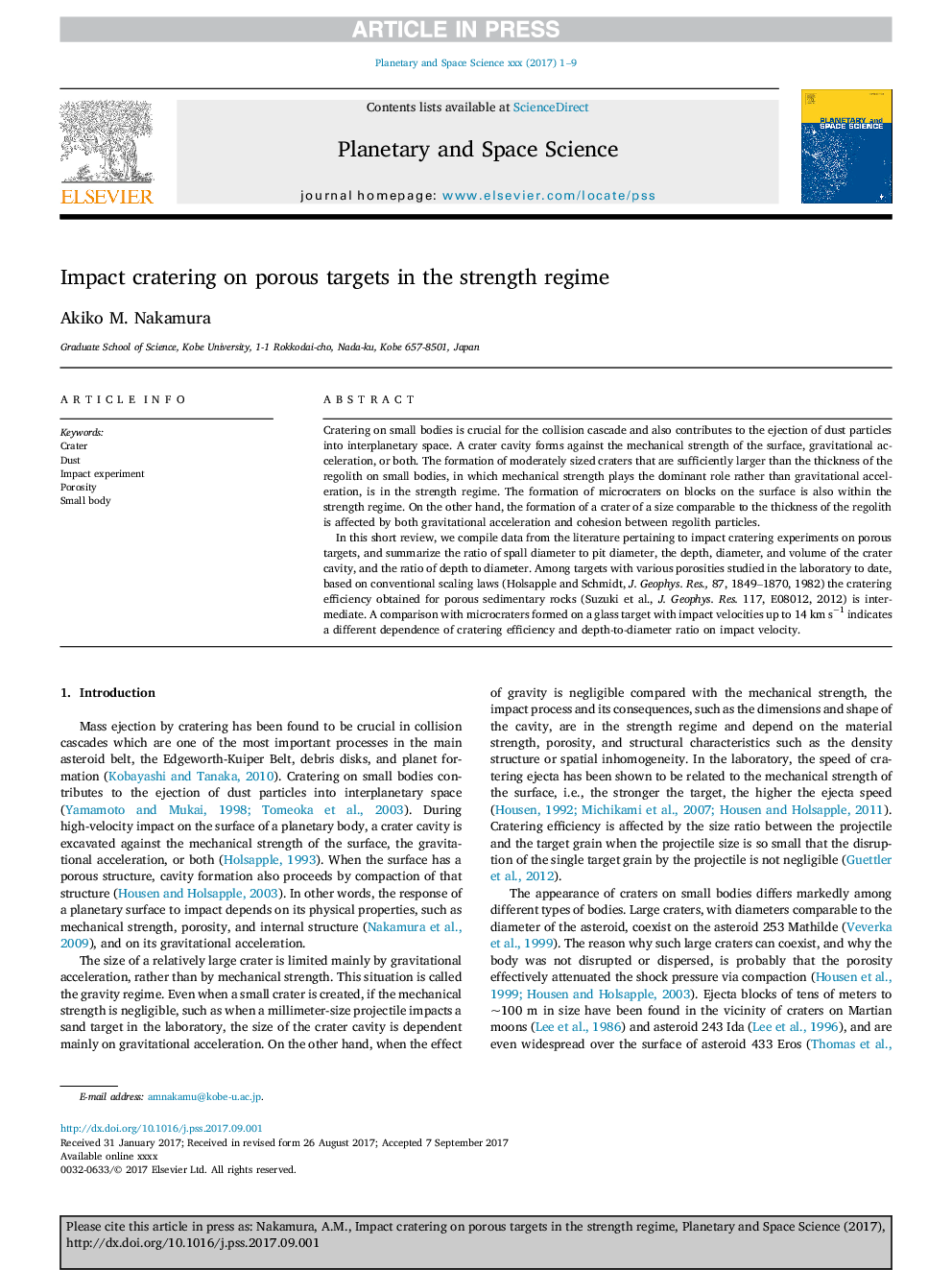 Impact cratering on porous targets in the strength regime