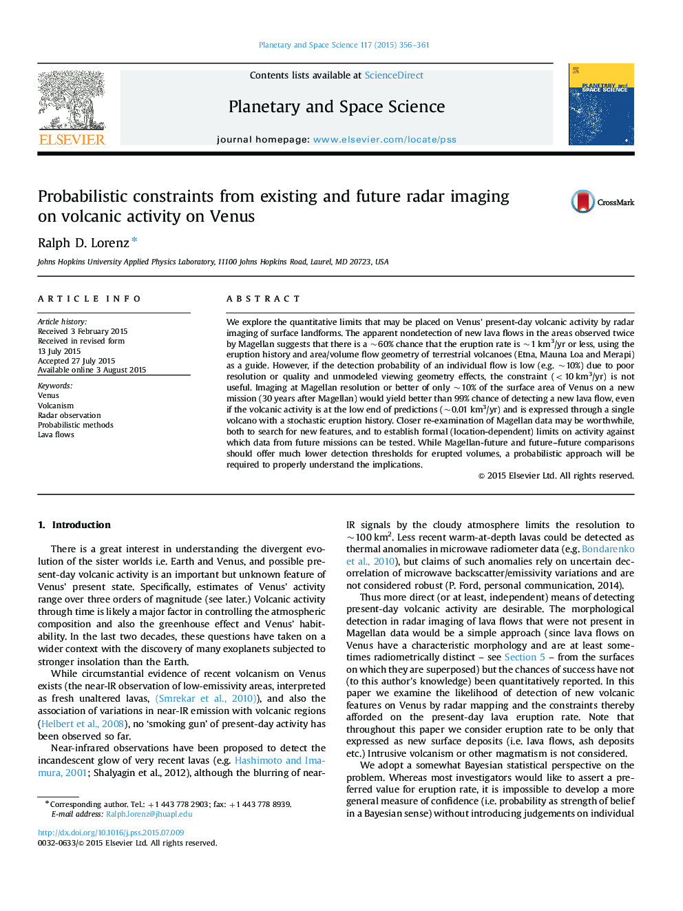 Probabilistic constraints from existing and future radar imaging on volcanic activity on Venus