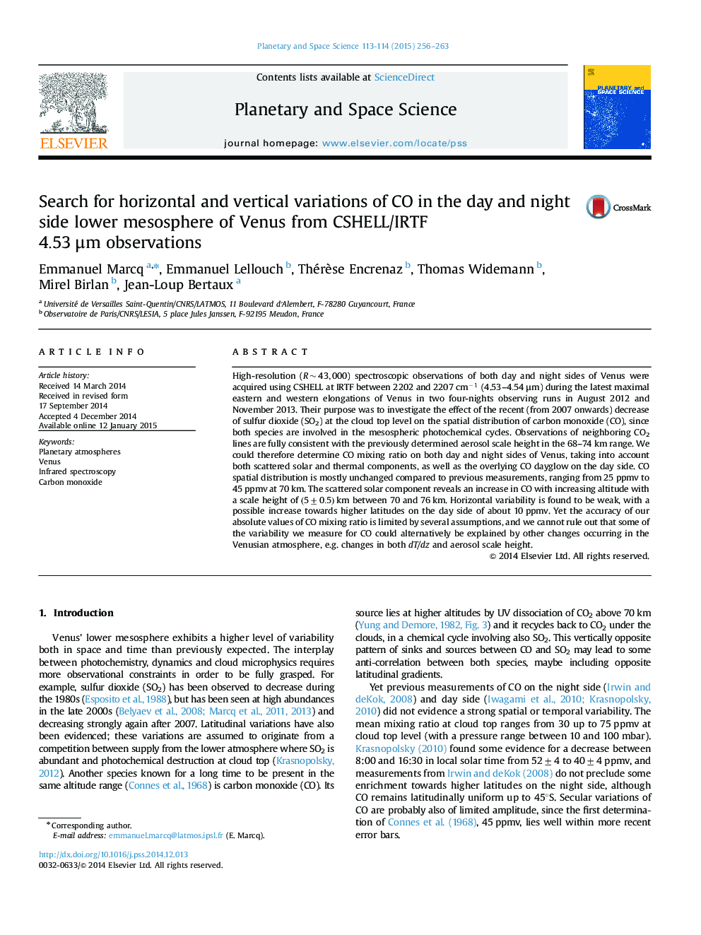 Search for horizontal and vertical variations of CO in the day and night side lower mesosphere of Venus from CSHELL/IRTF 4.53Î¼m observations