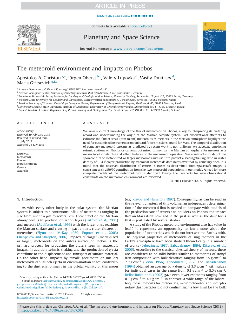 The meteoroid environment and impacts on Phobos