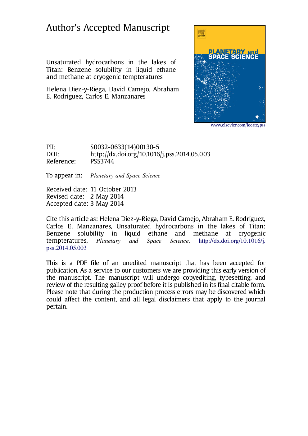 Unsaturated hydrocarbons in the lakes of Titan: Benzene solubility in liquid ethane and methane at cryogenic temperatures