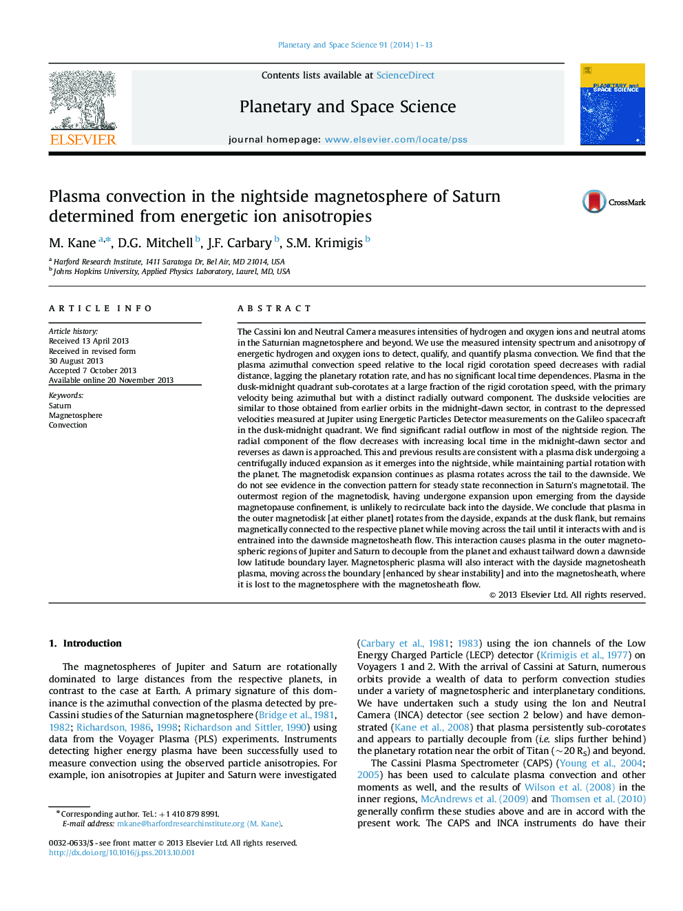 Plasma convection in the nightside magnetosphere of Saturn determined from energetic ion anisotropies