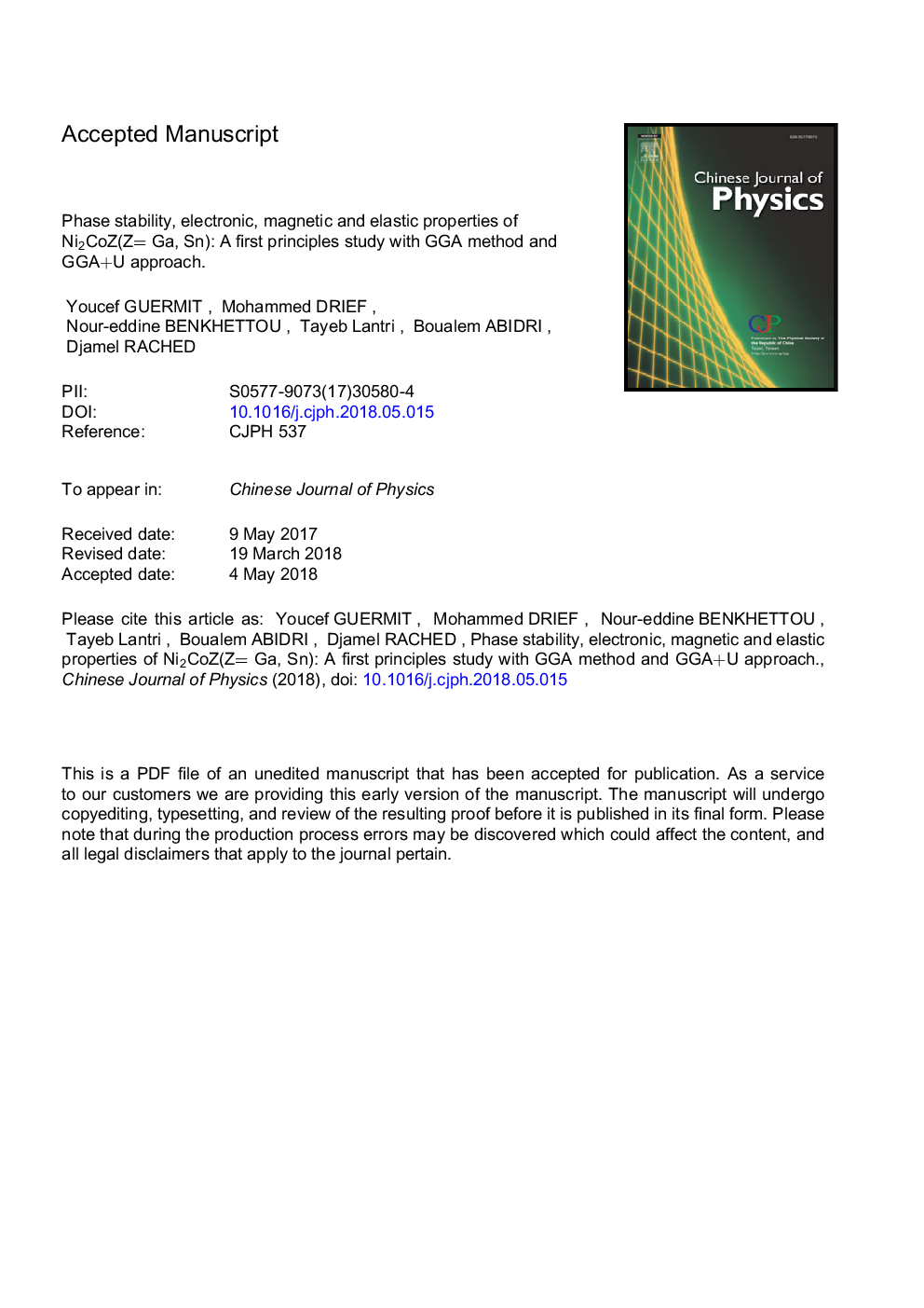 Phase stability, electronic, magnetic and elastic properties of Ni2CoZ(Zâ¯=â¯Ga, Sn): A first principles study with GGA method and GGA+U approach