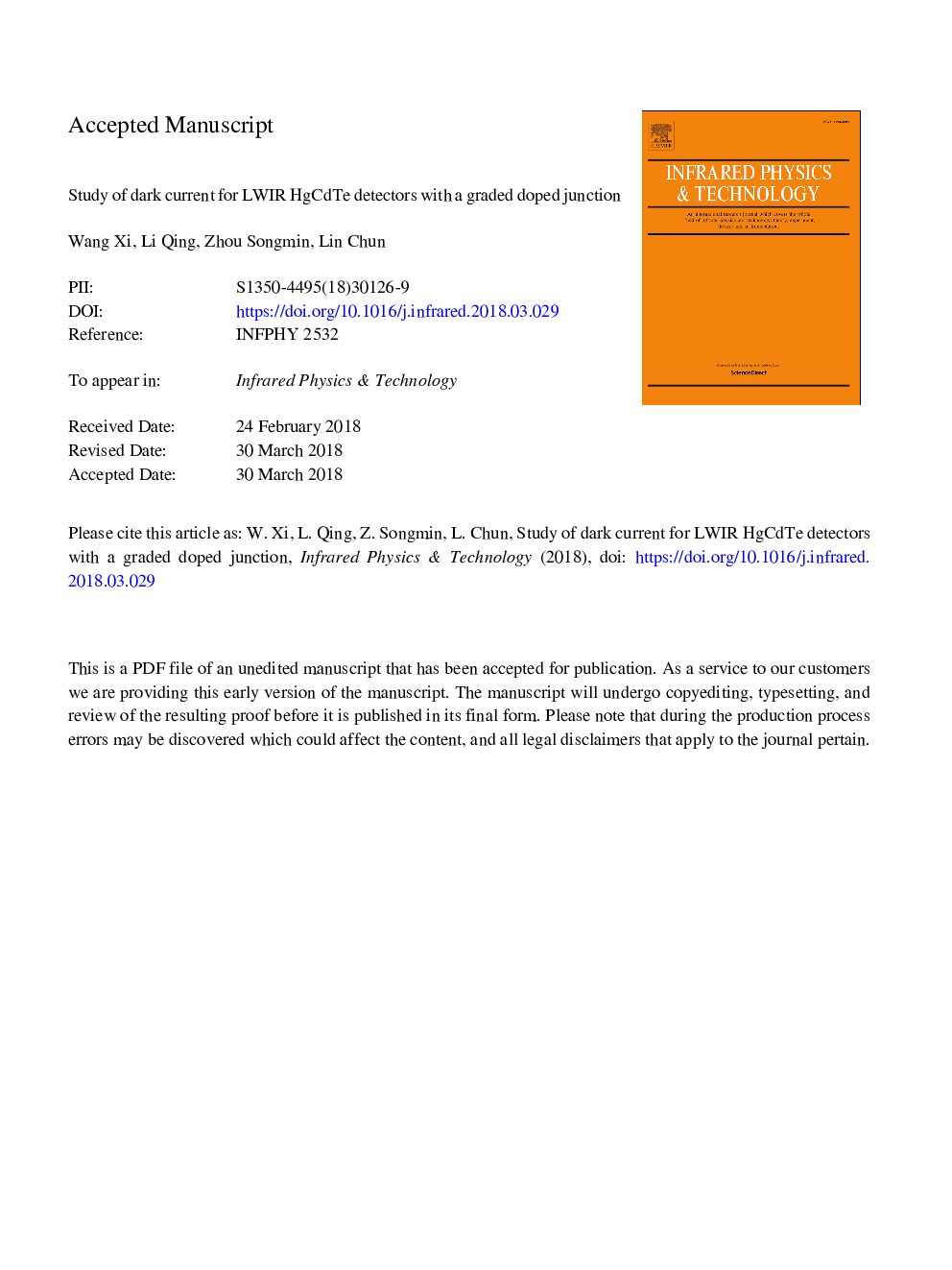 Study of dark current for LWIR HgCdTe detectors with a graded doped junction