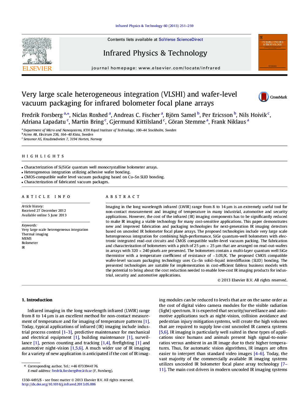 Very large scale heterogeneous integration (VLSHI) and wafer-level vacuum packaging for infrared bolometer focal plane arrays