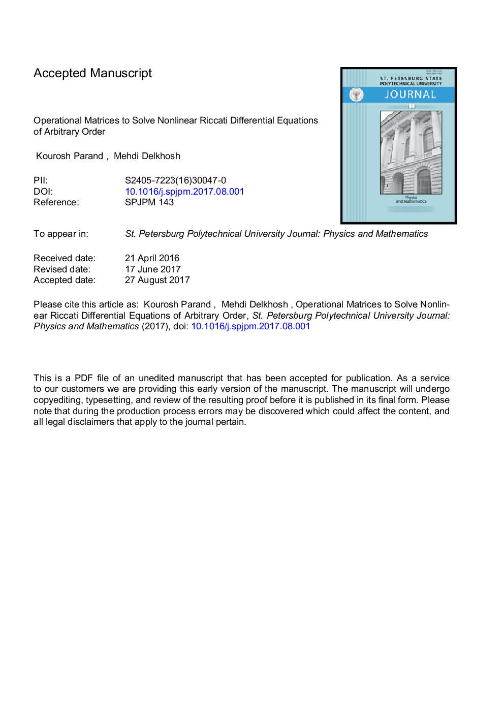 Operational matrices to solve nonlinear Riccati differential equations of arbitrary order