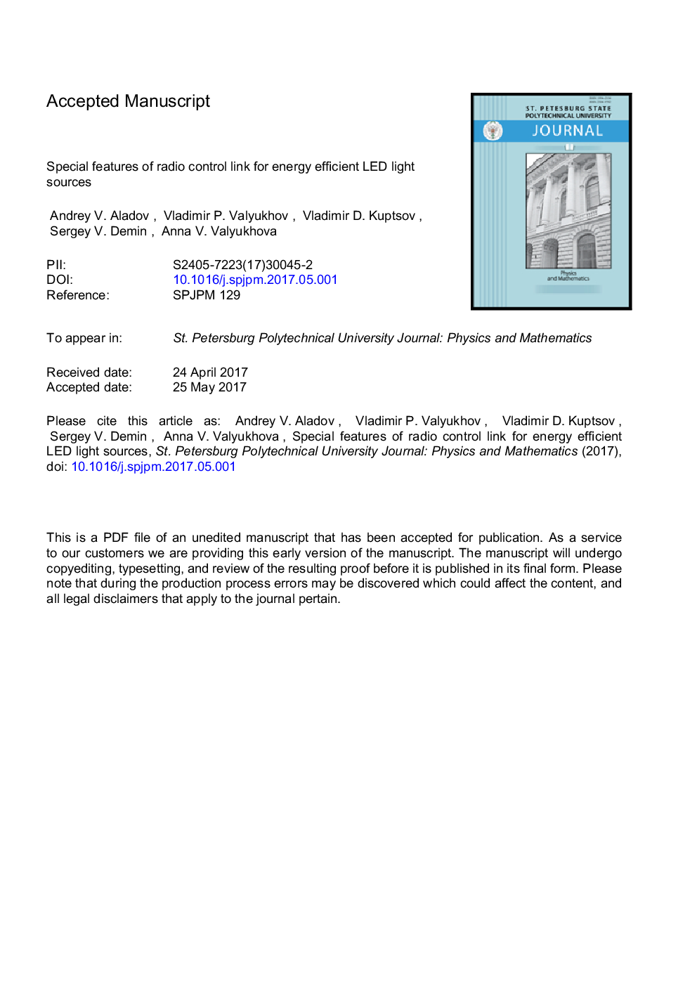 Special features of radio control link for energy efficient LED light sources