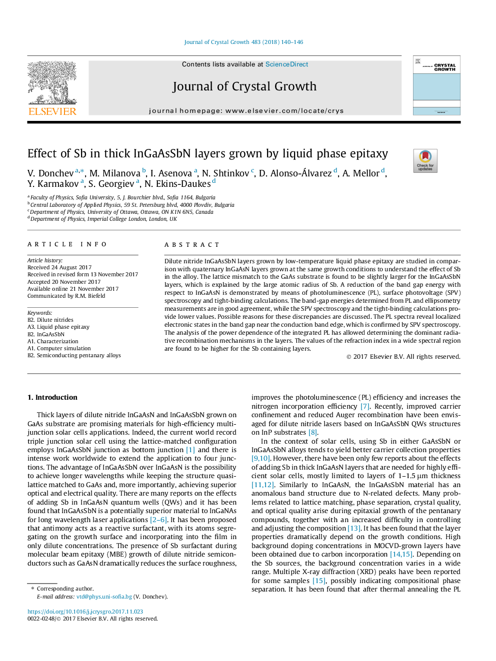 Effect of Sb in thick InGaAsSbN layers grown by liquid phase epitaxy