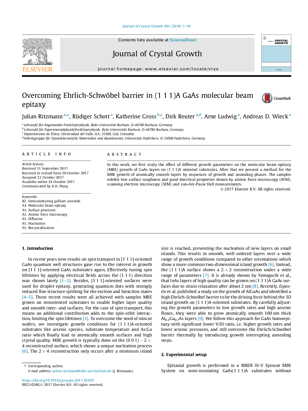 Overcoming Ehrlich-Schwöbel barrier in (1â¯1â¯1)A GaAs molecular beam epitaxy