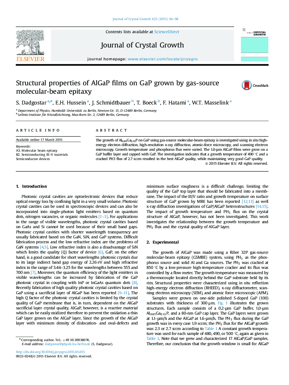 Structural properties of AlGaP films on GaP grown by gas-source molecular-beam epitaxy