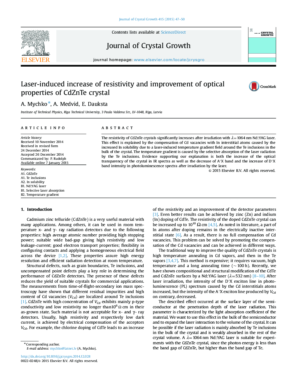 Laser-induced increase of resistivity and improvement of optical properties of CdZnTe crystal