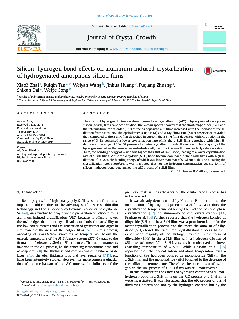 Silicon-hydrogen bond effects on aluminum-induced crystallization of hydrogenated amorphous silicon films