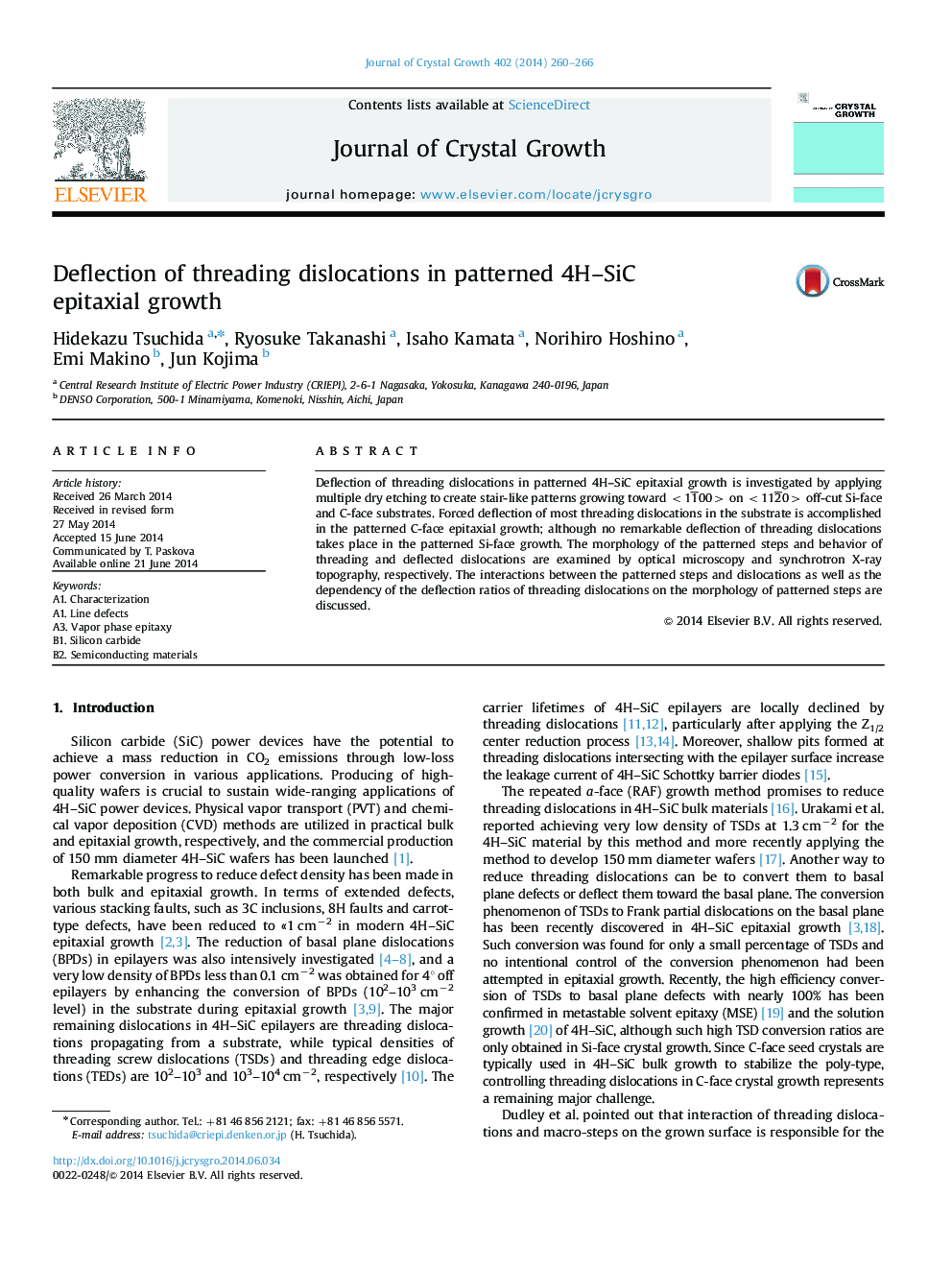 Deflection of threading dislocations in patterned 4H-SiC epitaxial growth