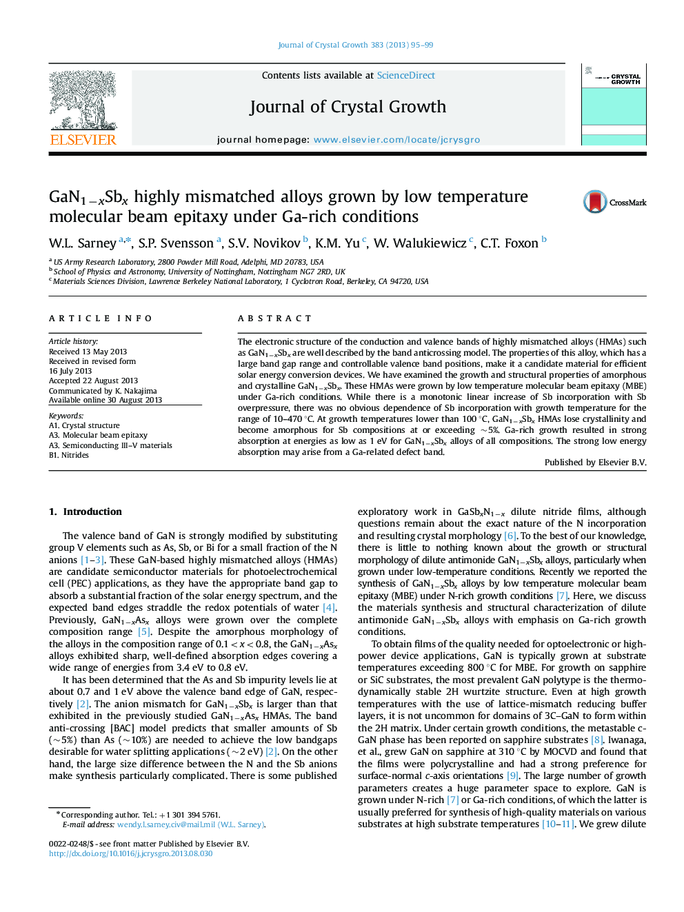 GaN1âxSbx highly mismatched alloys grown by low temperature molecular beam epitaxy under Ga-rich conditions