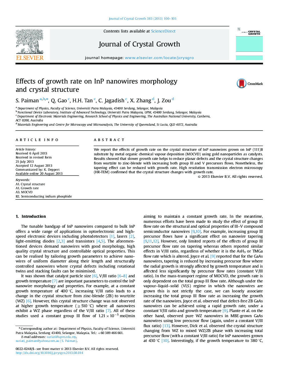 Effects of growth rate on InP nanowires morphology and crystal structure