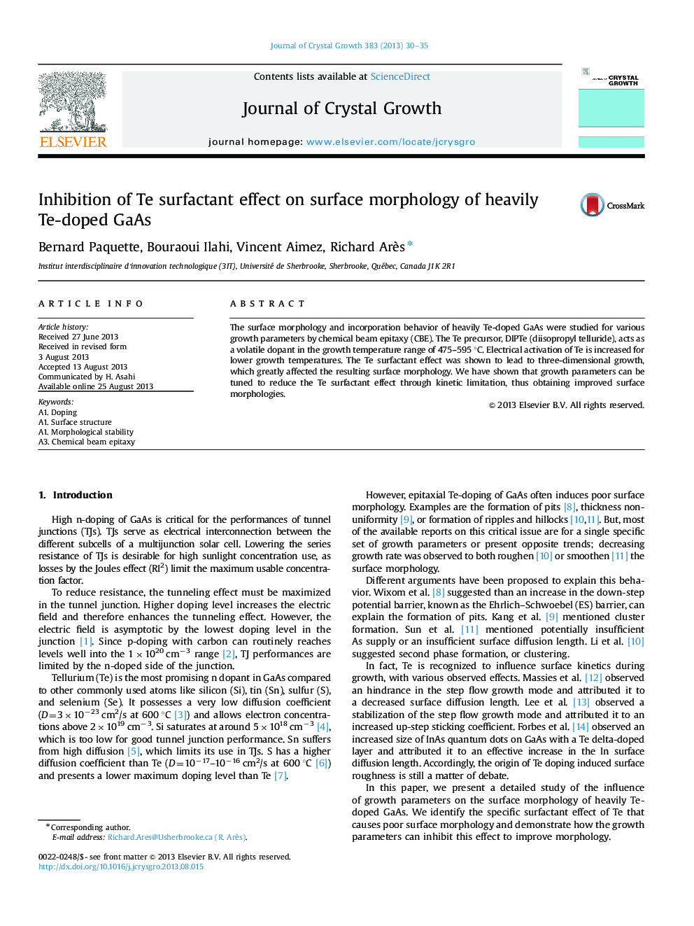 Inhibition of Te surfactant effect on surface morphology of heavily Te-doped GaAs