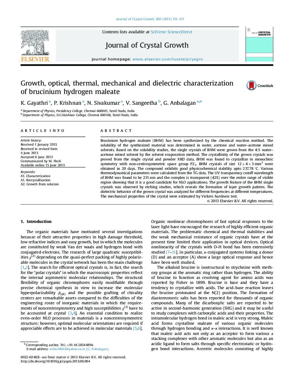 Growth, optical, thermal, mechanical and dielectric characterization of brucinium hydrogen maleate