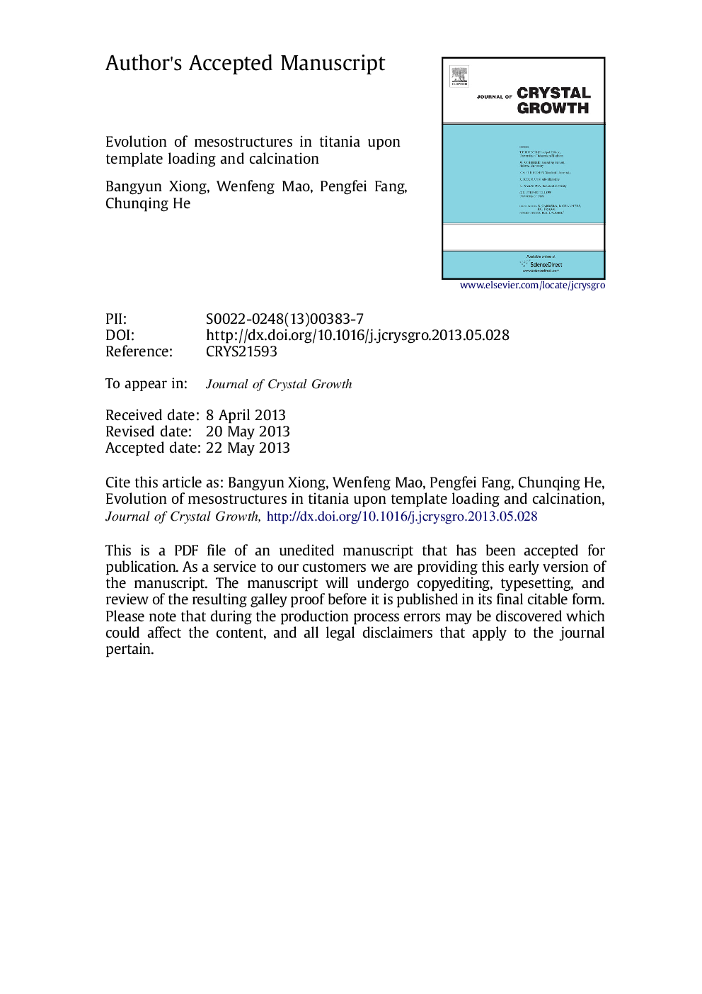 Evolution of mesostructures in titania upon template loading and calcination