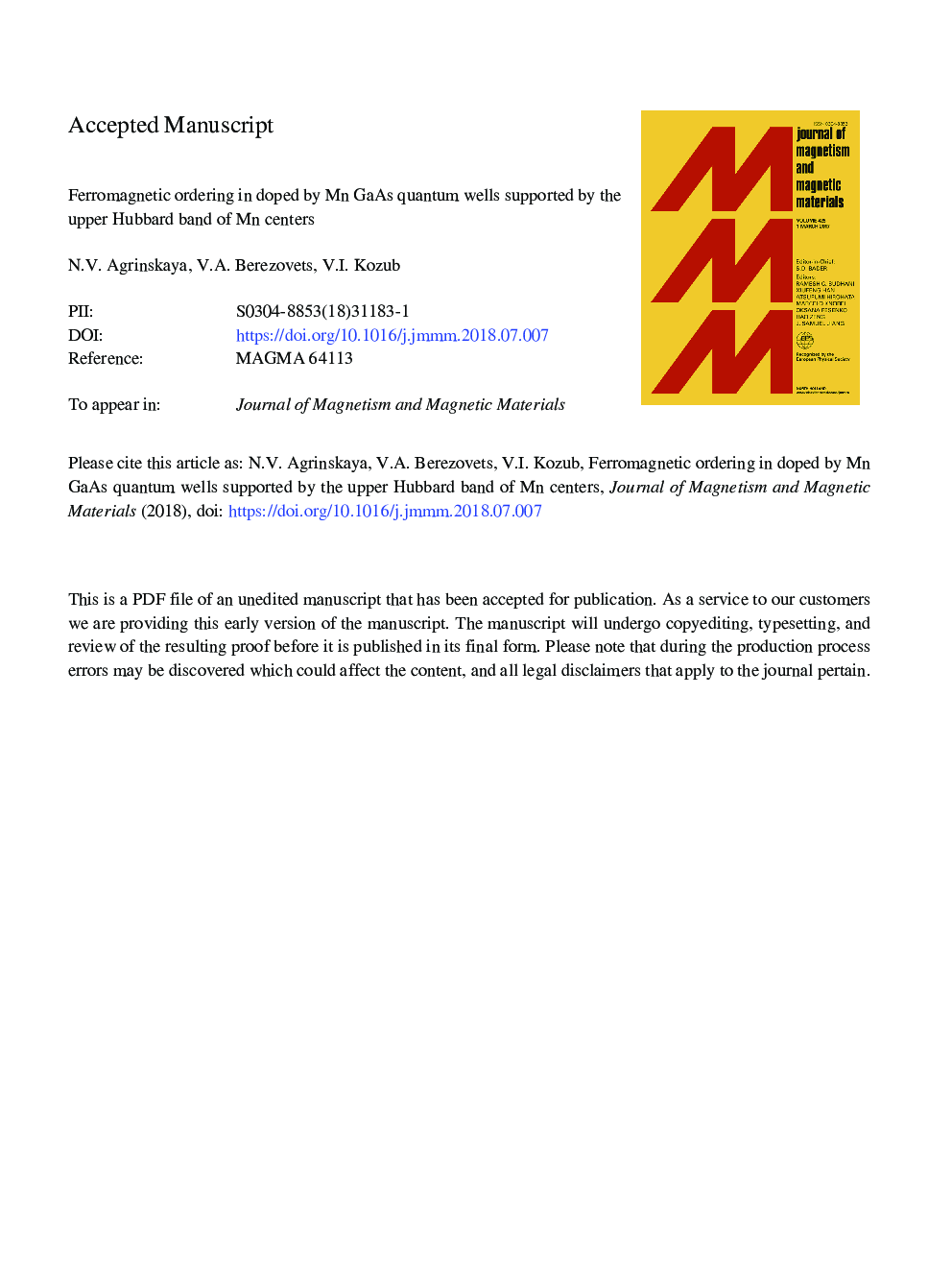 Ferromagnetic ordering in doped by Mn GaAs quantum wells supported by the upper Hubbard band of Mn centers