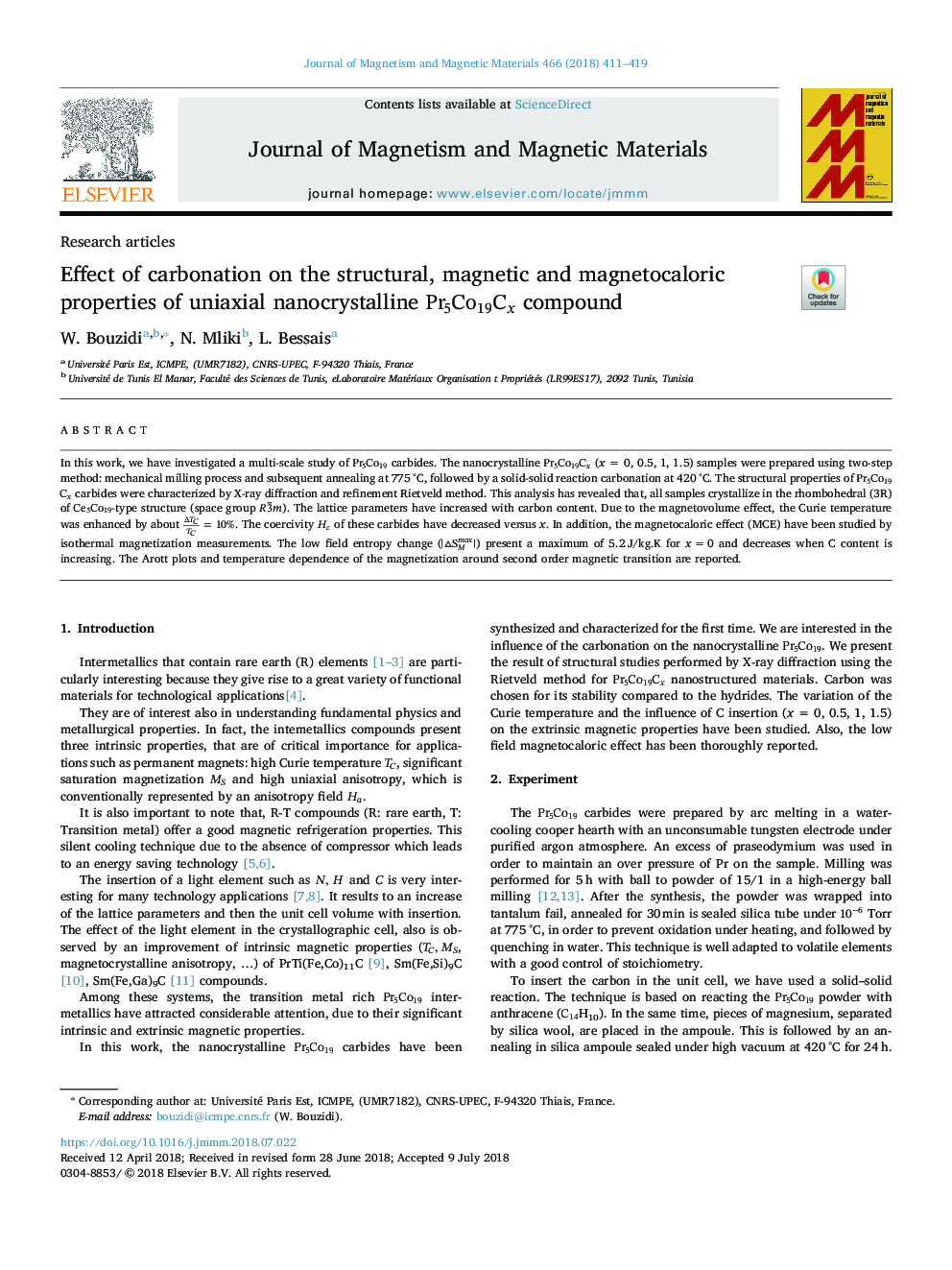 Effect of carbonation on the structural, magnetic and magnetocaloric properties of uniaxial nanocrystalline Pr5Co19Cx compound