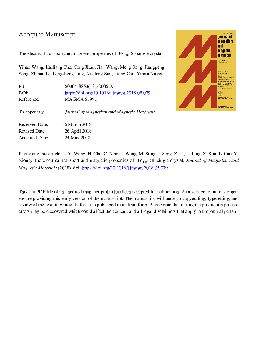 The electrical transport and magnetic properties of Fe1.08Sb single crystal