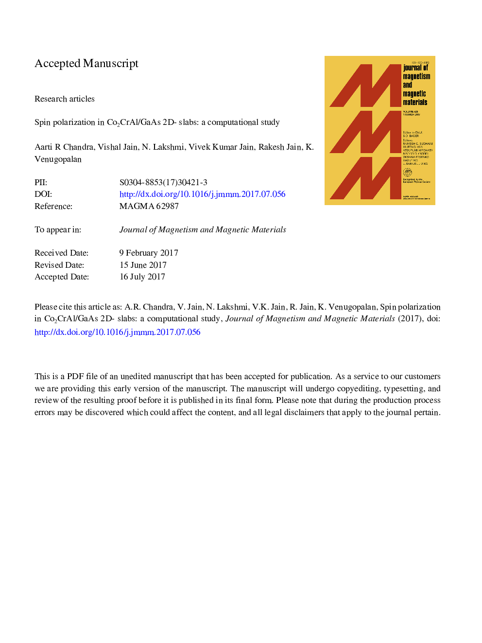 Spin polarization in Co2CrAl/GaAs 2D-slabs: A computational study