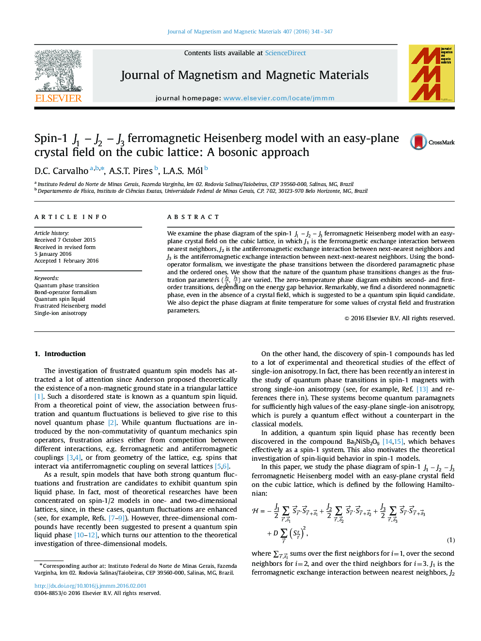 Spin-1 J1âJ2âJ3 ferromagnetic Heisenberg model with an easy-plane crystal field on the cubic lattice: A bosonic approach