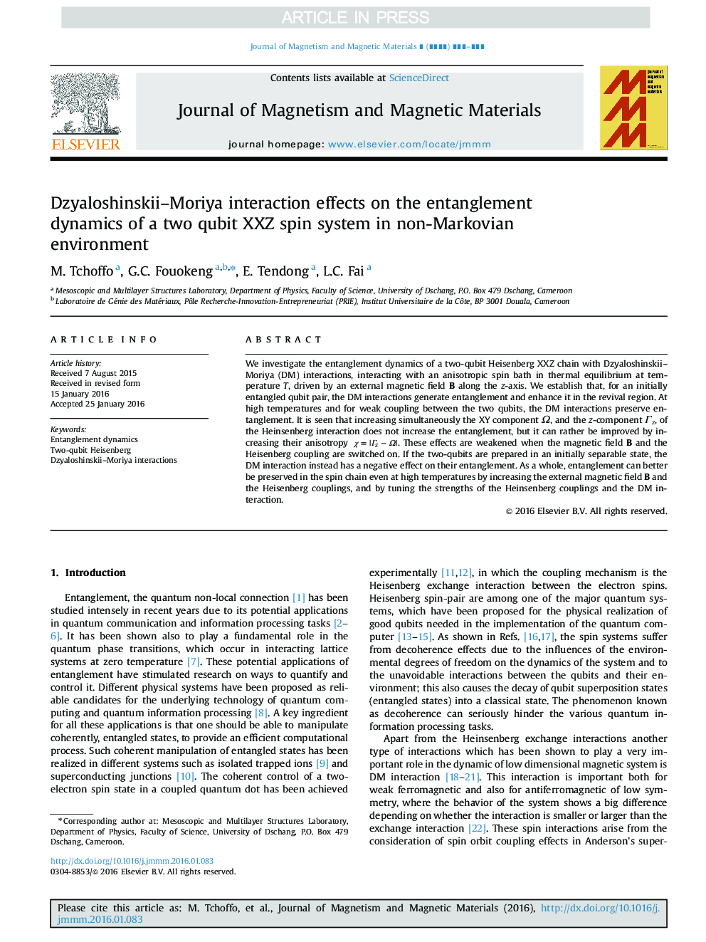 Dzyaloshinskii-Moriya interaction effects on the entanglement dynamics of a two qubit XXZ spin system in non-Markovian environment