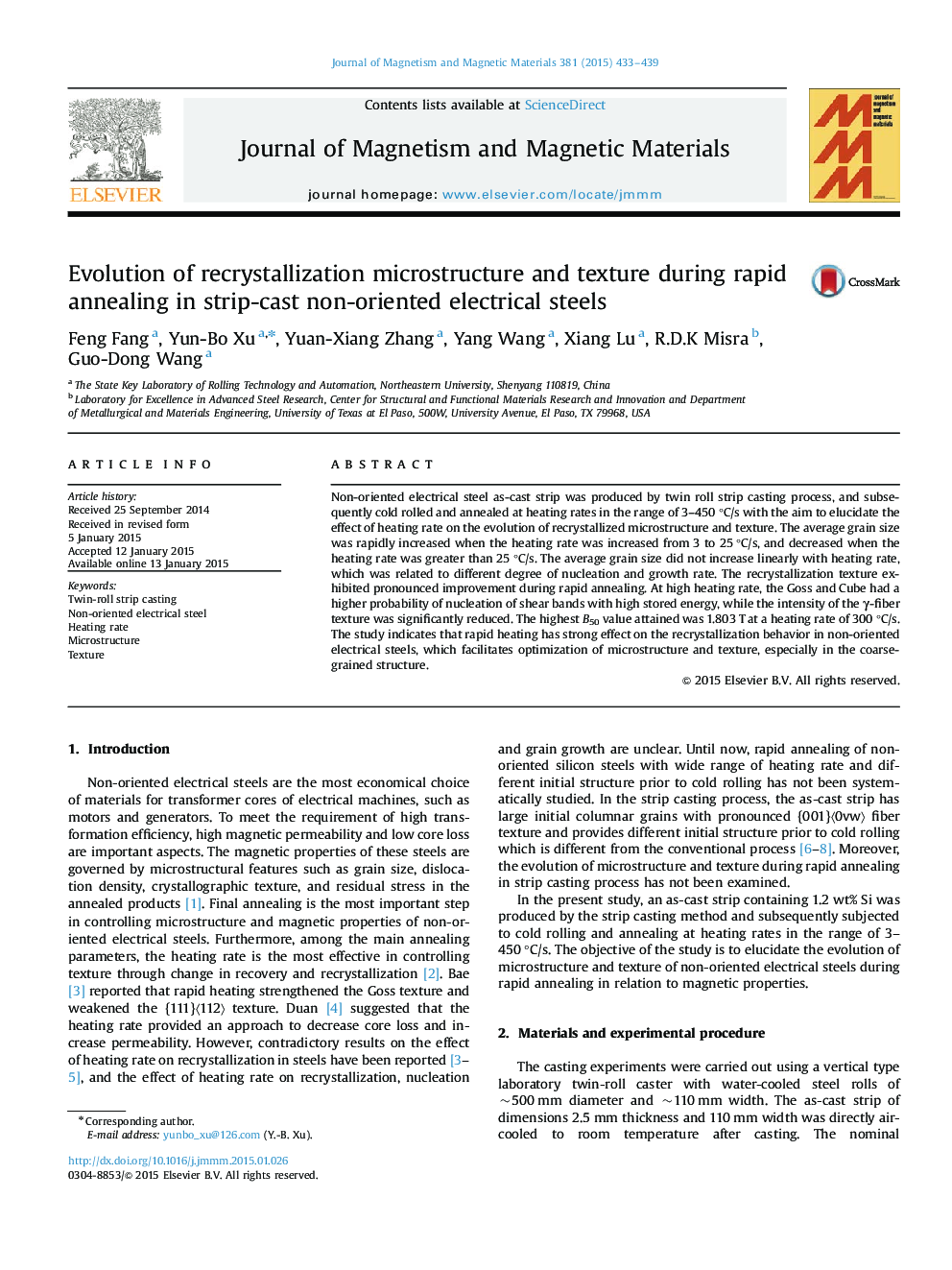 Evolution of recrystallization microstructure and texture during rapid annealing in strip-cast non-oriented electrical steels