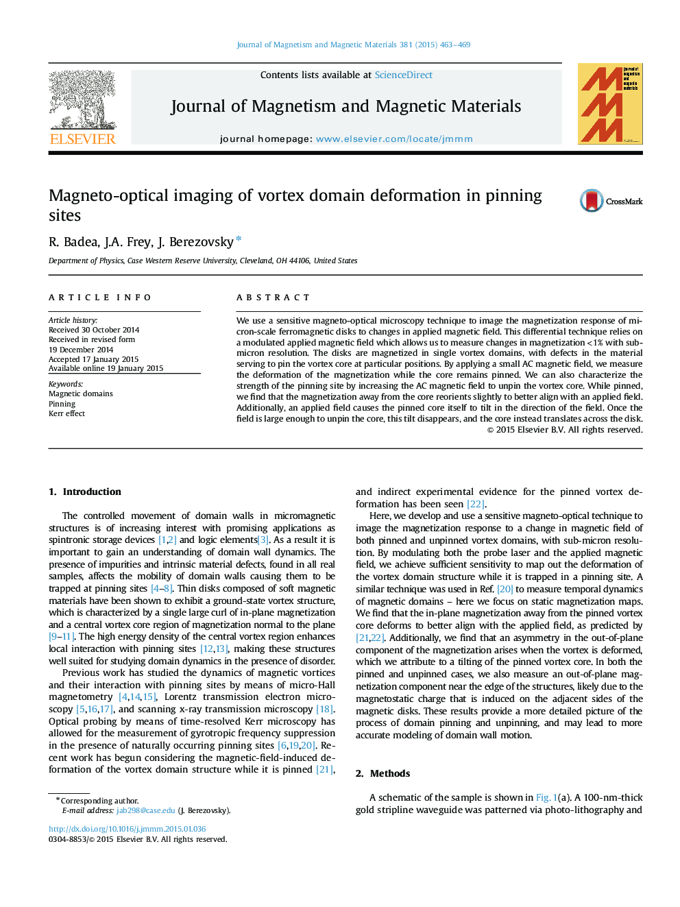 Magneto-optical imaging of vortex domain deformation in pinning sites