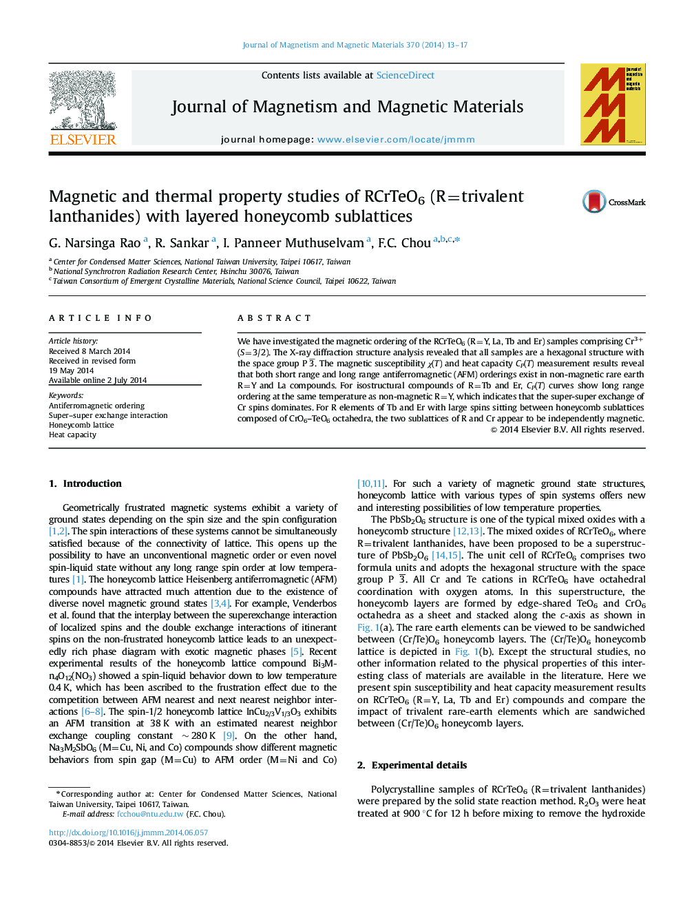 Magnetic and thermal property studies of RCrTeO6 (R=trivalent lanthanides) with layered honeycomb sublattices