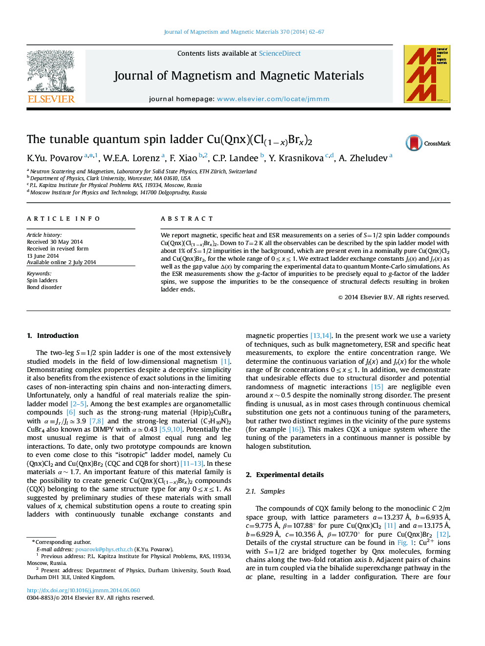 The tunable quantum spin ladder Cu(Qnx)(Cl(1âx)Brx)2