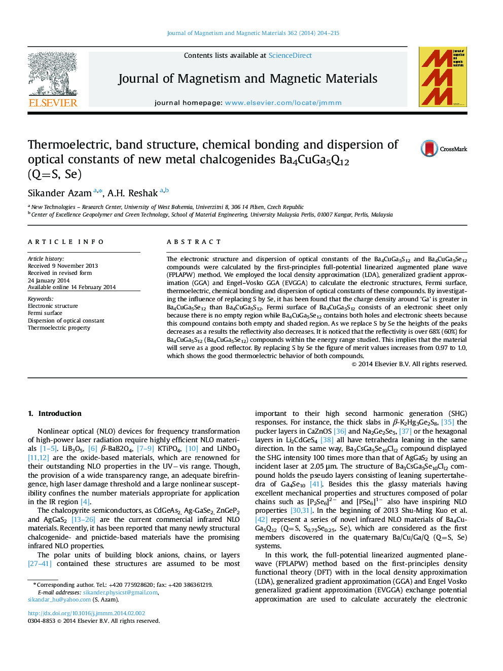 Thermoelectric, band structure, chemical bonding and dispersion of optical constants of new metal chalcogenides Ba4CuGa5Q12 (Q=S, Se)