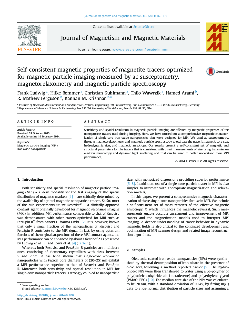 Self-consistent magnetic properties of magnetite tracers optimized for magnetic particle imaging measured by ac susceptometry, magnetorelaxometry and magnetic particle spectroscopy