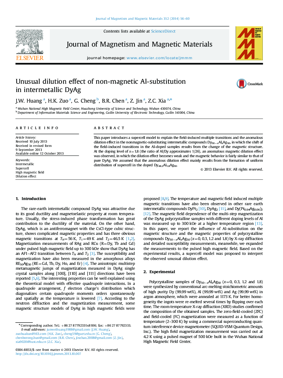 Unusual dilution effect of non-magnetic Al-substitution in intermetallic DyAg