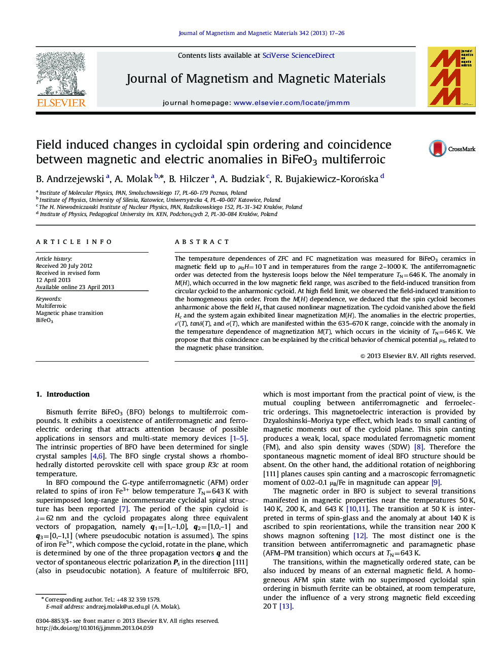 Field induced changes in cycloidal spin ordering and coincidence between magnetic and electric anomalies in BiFeO3 multiferroic