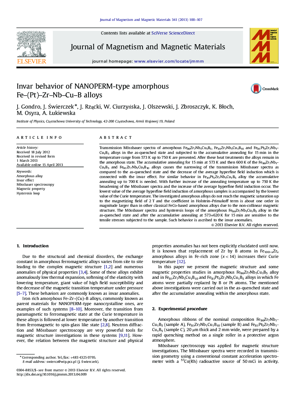 Invar behavior of NANOPERM-type amorphous Fe-(Pt)-Zr-Nb-Cu-B alloys