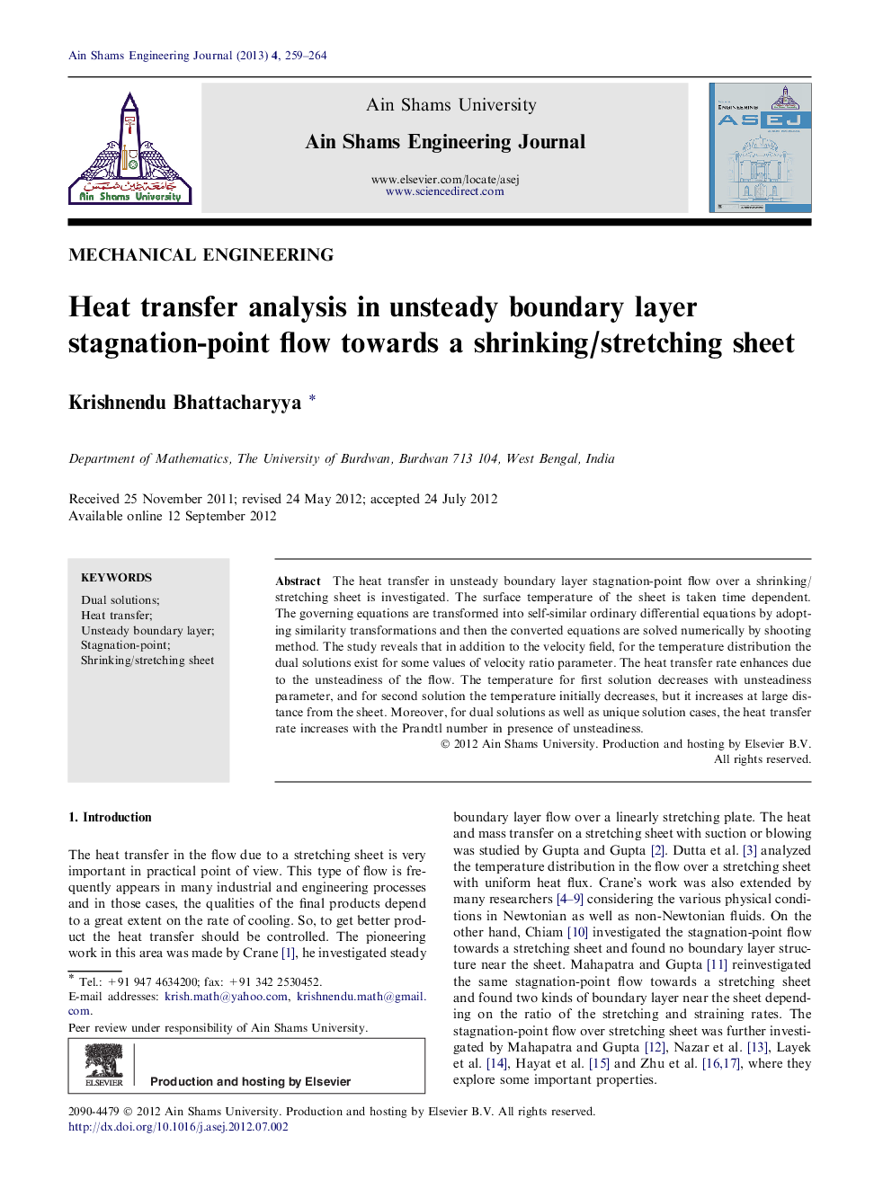 Heat transfer analysis in unsteady boundary layer stagnation-point flow towards a shrinking/stretching sheet