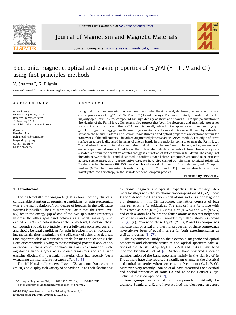 Electronic, magnetic, optical and elastic properties of Fe2YAl (Y=Ti, V and Cr) using first principles methods