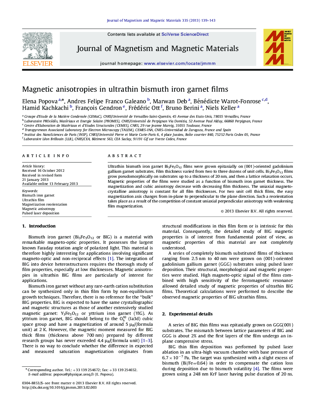 Magnetic anisotropies in ultrathin bismuth iron garnet films