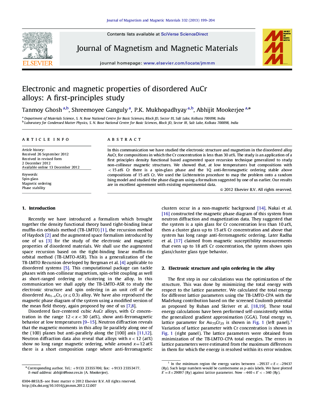 Electronic and magnetic properties of disordered AuCr alloys: A first-principles study