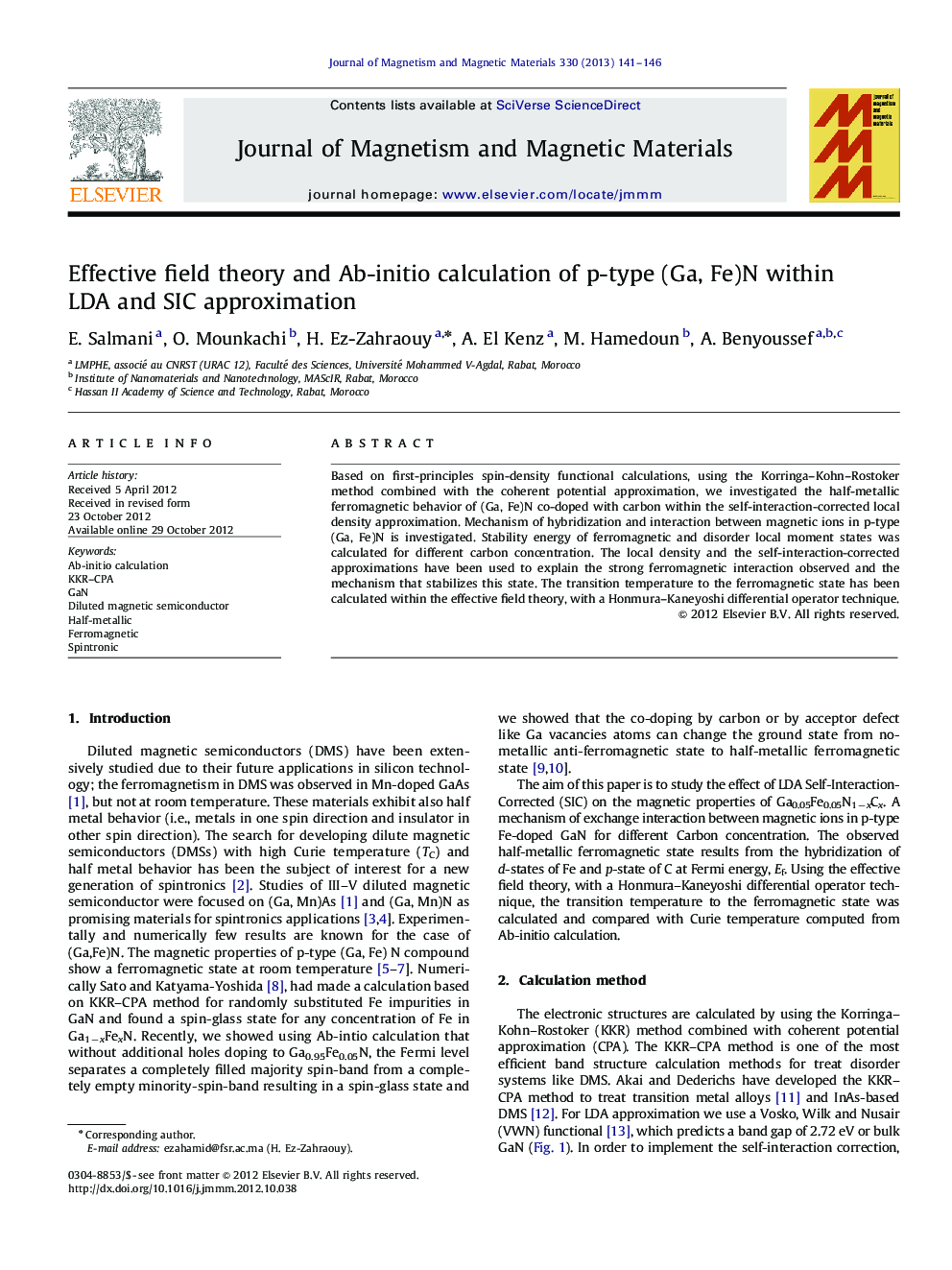 Effective field theory and Ab-initio calculation of p-type (Ga, Fe)N within LDA and SIC approximation