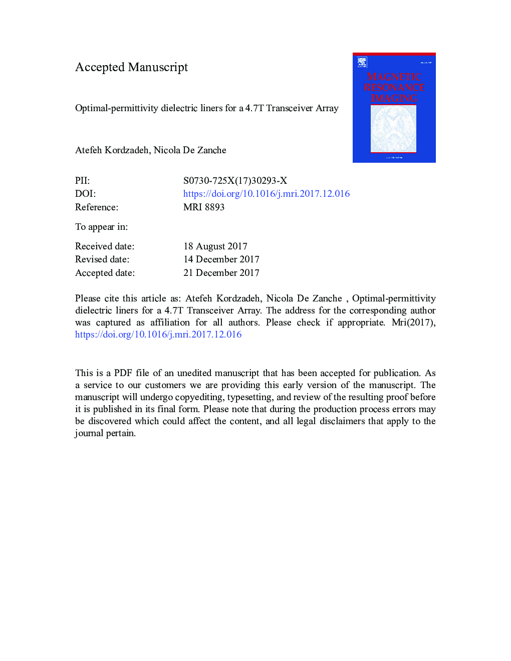 Optimal-permittivity Dielectric Liners for a 4.7Â T Transceiver Array